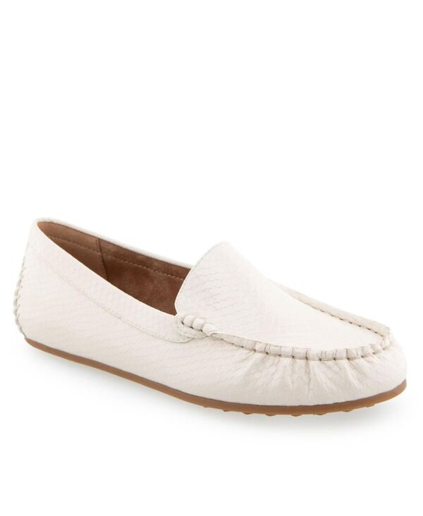 エアロソールズ レディース シューズ スリッポン・ローファー Aerosoles Women's Over Drive Loafers Eggnog Snake Patent Polyurethane画像