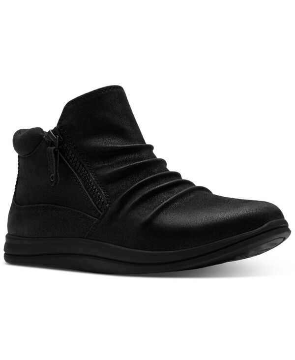 クラークス レディース シューズ ブーツ・レインブーツ Clarks Cloudsteppers Women's Breeze Path Wedge Booties Black Textile ブラック