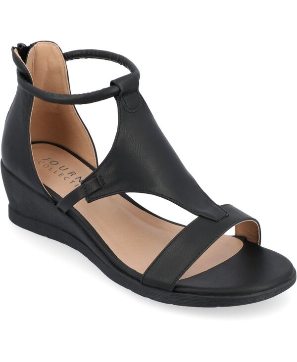 ジュルネ コレクション レディース シューズ サンダル Journee Collection Women's Trayle Wedge Sandals Black ブラック