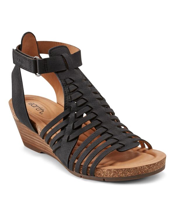 アース レディース シューズ サンダル Earth Women's Hattie Fisherman Wedge Sandals Black ブラック|ReVida 店