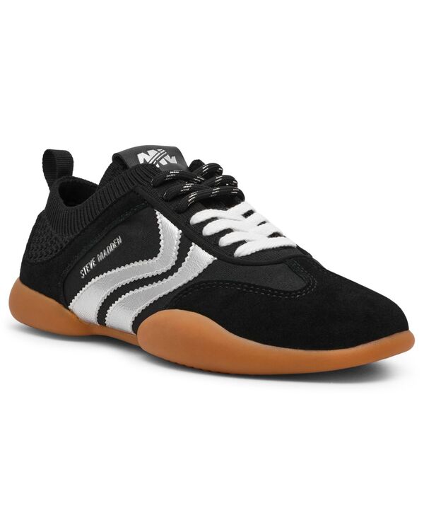 スティーブ マデン レディース シューズ スニーカー ブーツ レース Steve Madden Women's Reboot Lace-Up Sneakers Black/Silver Multi ブラック
