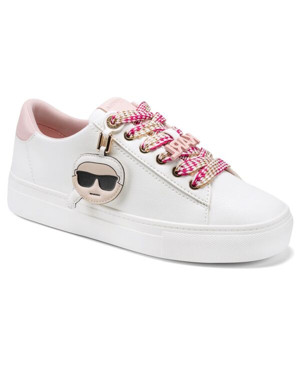 カール ラガーフェルド レディース アクセサリー 帽子 スニーカー キャップ レース KARLAGERFELD PARIS Women's Capree Lace-Up Sneakers White/Blush ホワイト