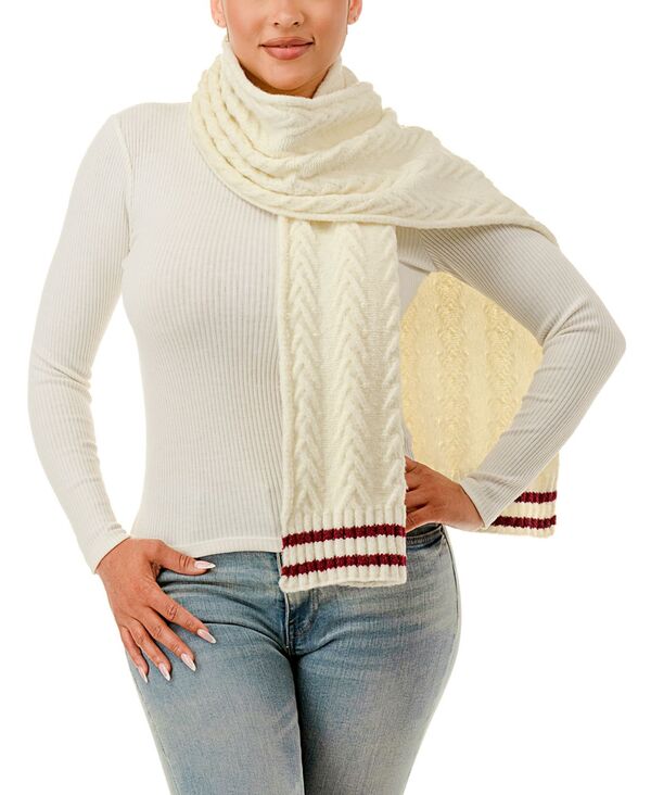 マーカスアドレール レディース アクセサリー マフラー・ストール・スカーフ ニット Marcus Adler Knit Varsity Scarf Burgundy バーガンディ
