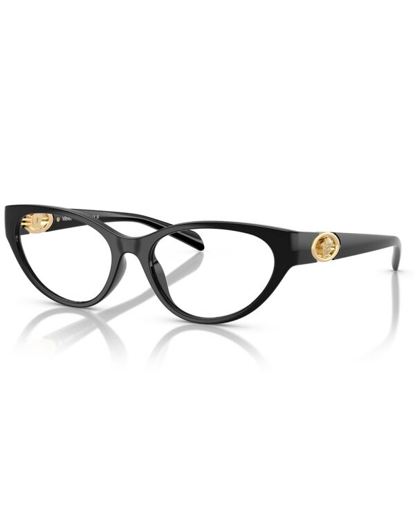 ヴェルサーチ レディース 佩び物 サングラス・アイウェア Versace Women\u0027s Cat Eyeglasses VE3372U Black 黒いこと