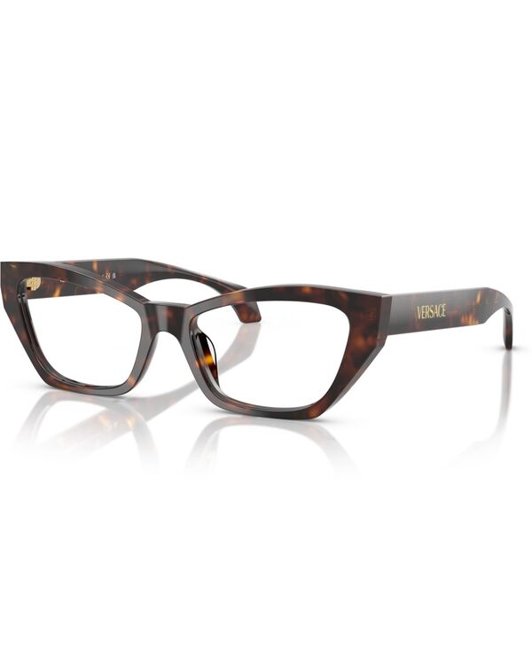 ヴェルサーチ レディース 添え物 サングラス・アイウェア Versace Women\u0027s Cat Eyeglasses VE3373U Dark Havana