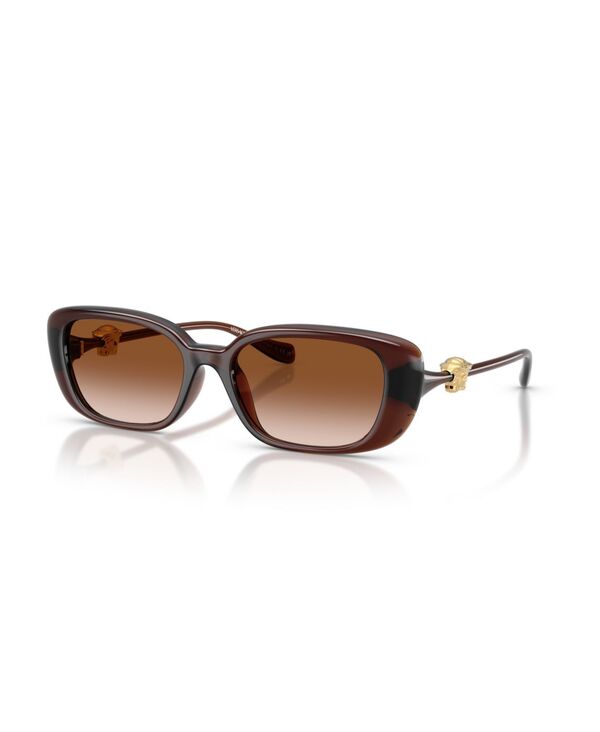 ヴェルサーチ レディース 付属物 サングラス・アイウェア Versace Women\u0027s Rectangle Sunglasses VE4504D Transparent Brown 赤銅色