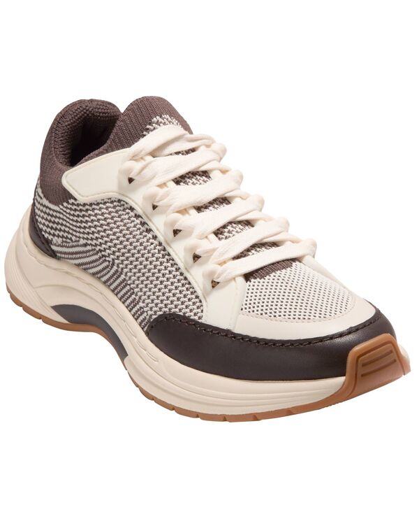 電話を掛けるハーン レディース シューズ スニーカー 編み物 Cole Haan Women\u0027s GrandPr Eleeana Knit Running Sneakers Dark Chocolate Ivory Knit 象牙色