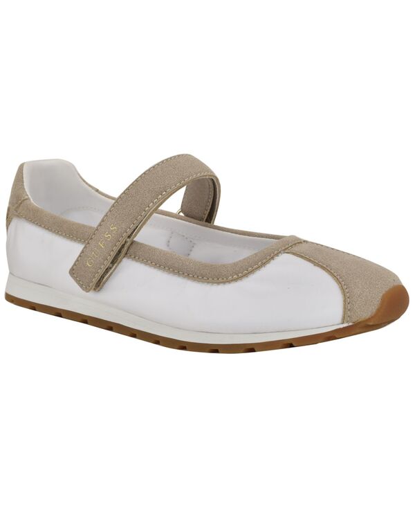 ゲス レディース シューズ スニーカー スエードクロス GUESS Womens Treece Suede Sporty Mary Jane Flat Sneakers White/Beige Suede 白いこと
