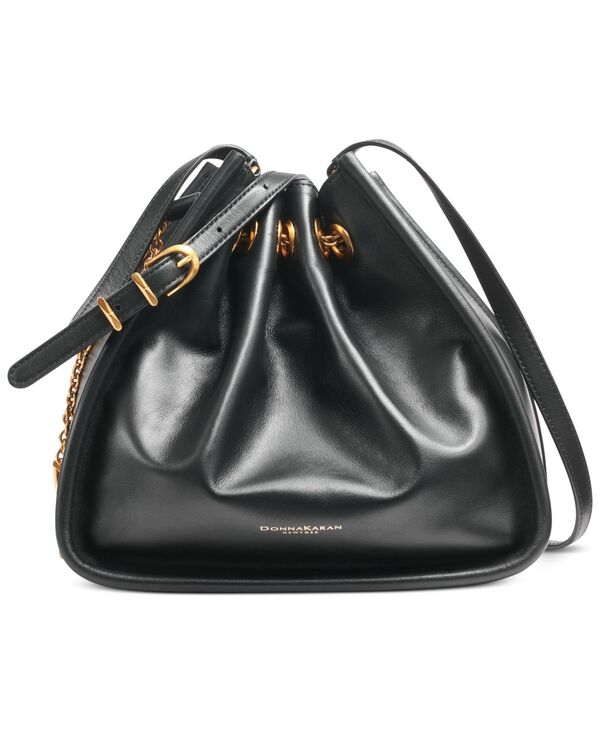 ダナ キャラン ニューヨーク レディース バッグ Donna Karanew York Plainview Chain Drawstring Crossbody Bag Black/gold ブラック