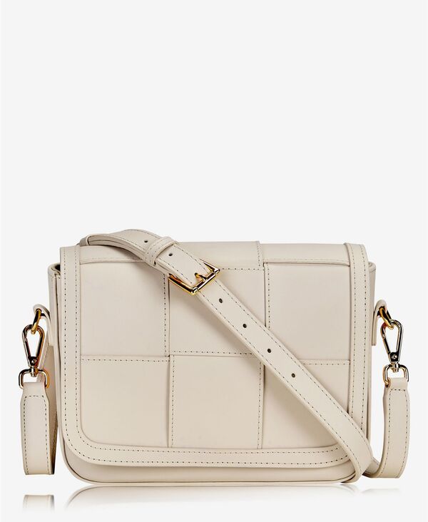 ギギニューヨーク レディース バッグ レザー GiGi New York Lily Handwoven Calfskin Leather Crossbody Bag Ivory アイボリー｜ReVida 店