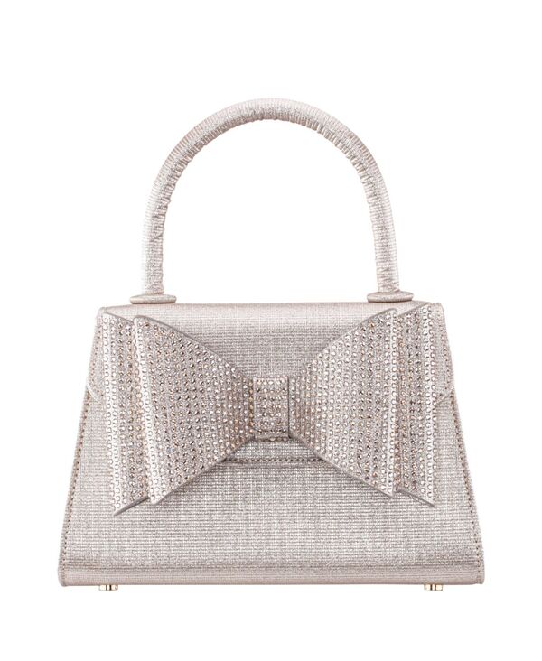 ニナ レディース バッグ Nina Crystal Double Bow Handheld Satchel Bag Platino|ReVida 店