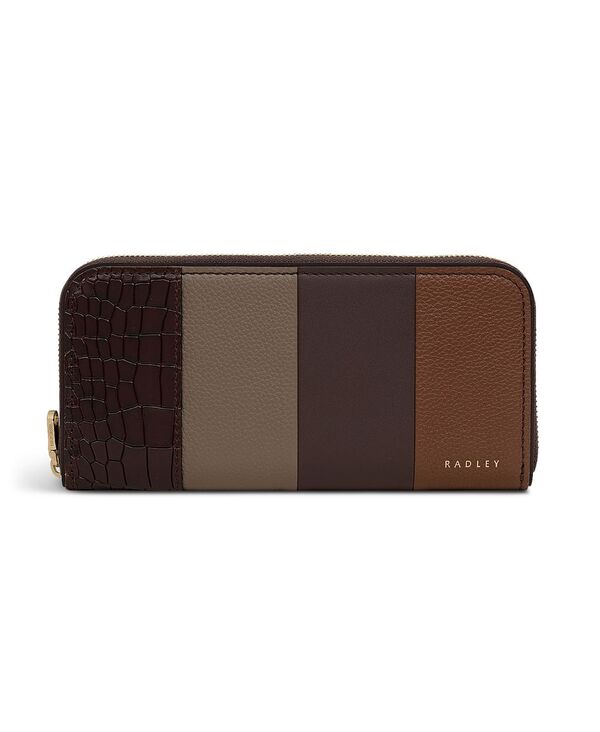 ラドリー ロンドン レディース アクセサリー 財布 パッチワーク Radley London York Mews Patchwork Small Zip Around Wallet Chocolate チョコレート