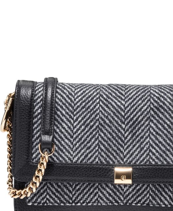 コールハーン レディース バッグ Cole Haan Daniella Small Chain Shoulder Bag Herringbone/Black ブラック