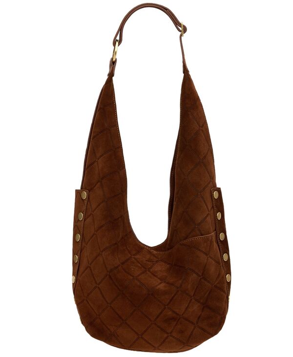 ハミット レディース バッグ レザー Hammittom Zip Large Leather Hobo Bag Brown ブラウン