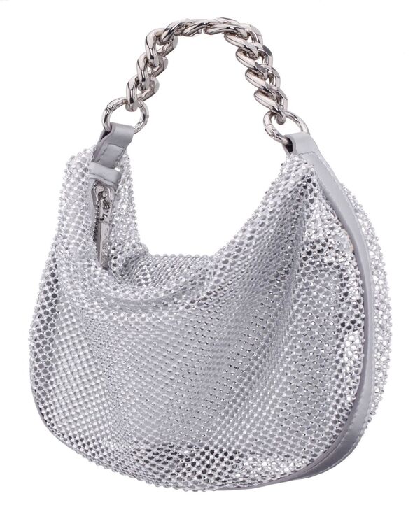 ニナ レディース バッグ メッシュ Nina Crystal Mesh Zipper Hobo Bag Silver シルバー｜ReVida 店
