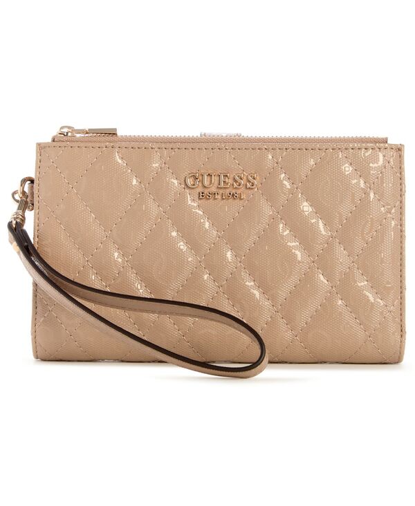 ゲス レディース アクセサリー 財布 GUESS Isemay Double Zip Organizer Wallet Pale Mocha モカ