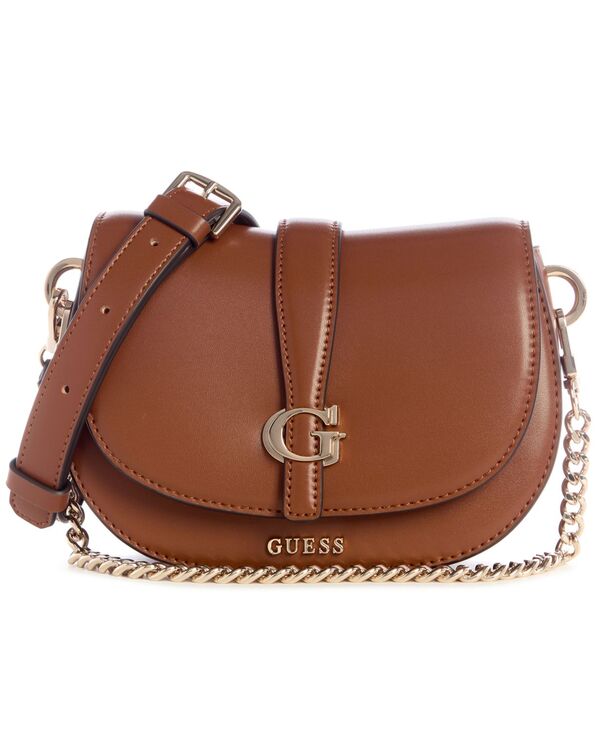 ゲス レディース バッグ ミニ GUESS Carrie Mini Flap Magneticlosure Crossbody Bag Cognac|ReVida 店