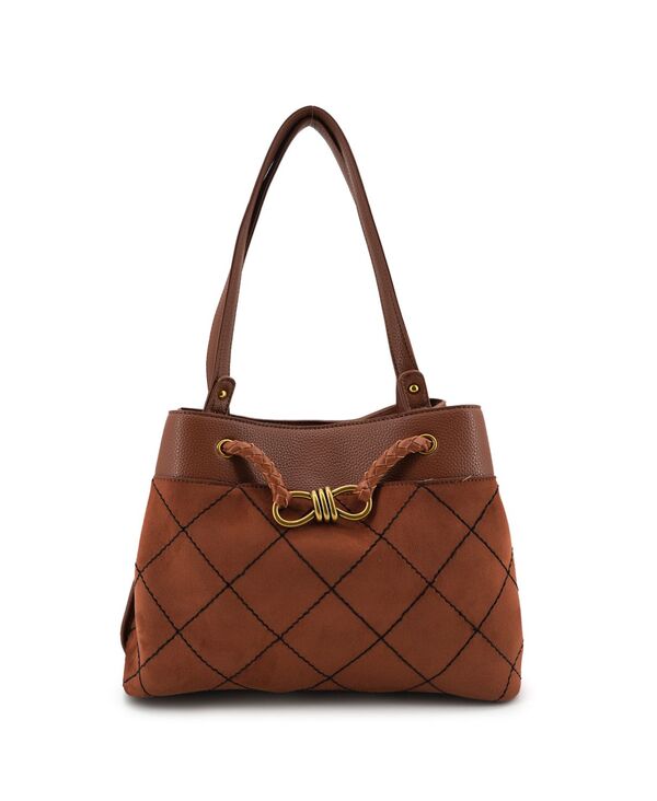 ライクドリームス レディース バッグ ベルベット LIKE DREAMS Velvet Bow Knot Medium Satchel Bag Burgundy バーガンディ 14,386円