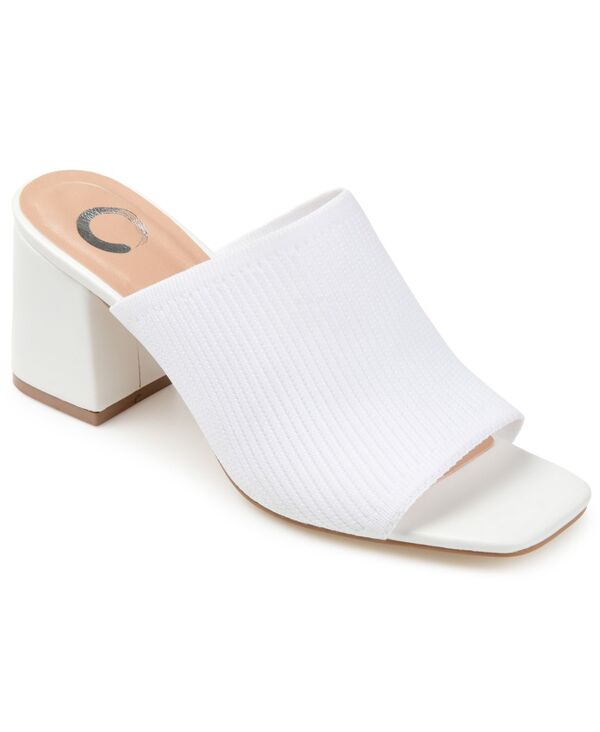 ジュルネ コレクション レディース シューズ サンダル ヒール Journee Collection Women's Lorenna Block Heel Slide Sandals White ホワイト