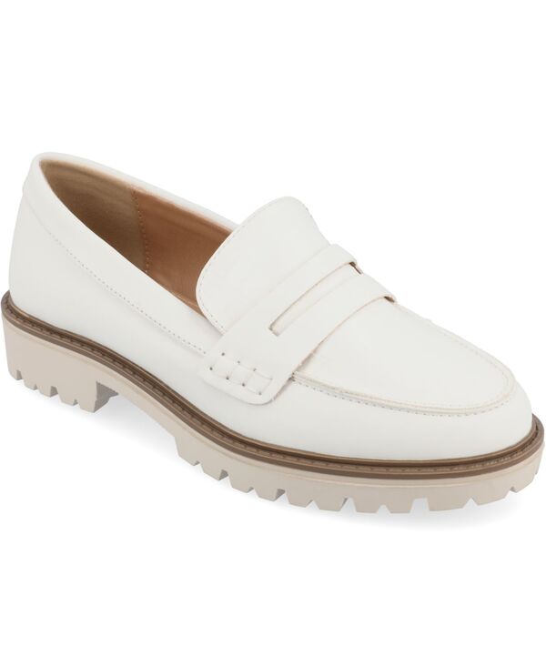 ジュルネ コレクション レディース シューズ パンプス ローファー Journee Collection Women's Kenly Slip On Loafer White ホワイト