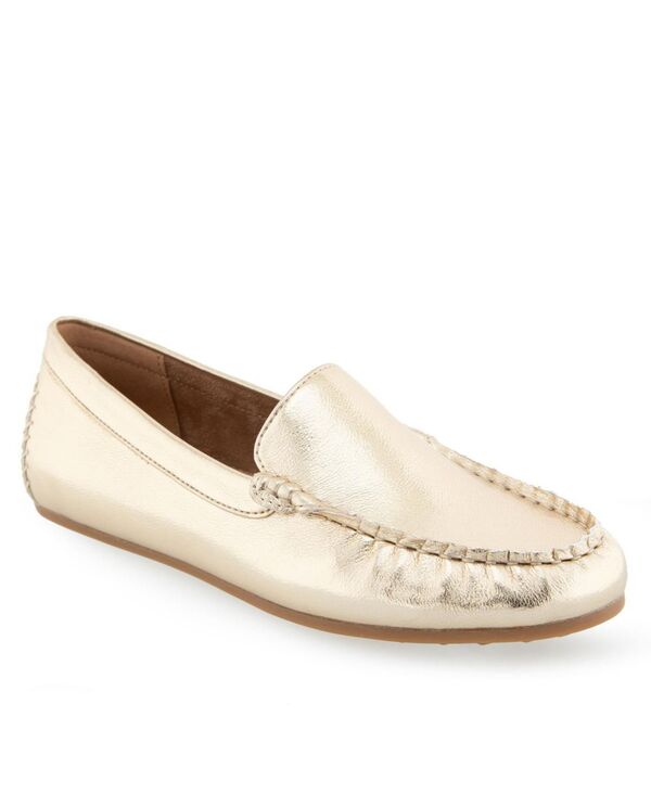 エアロソールズ レディース シューズ スリッポン・ローファー Aerosoles Women's Over Drive Loafersoft Gold Polyurethane ゴールド画像