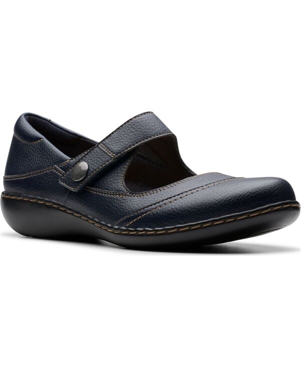 クラークス レディース シューズ パンプス Clarks Women's Collection Ashland Elayne Closed Toe Shoes Navy Tumbled Leather ネイビー