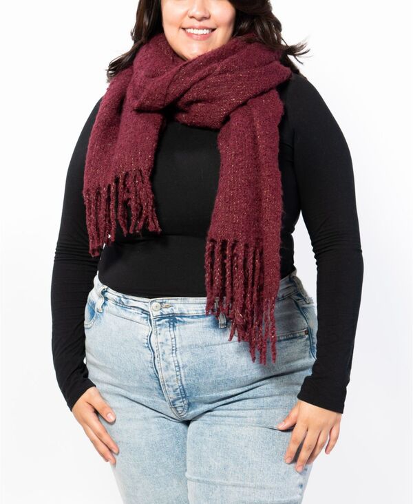 マーカスアドレール レディース アクセサリー マフラー・ストール・スカーフ Marcus Adler Lurex Infused Scarf Burgundy バーガンディ