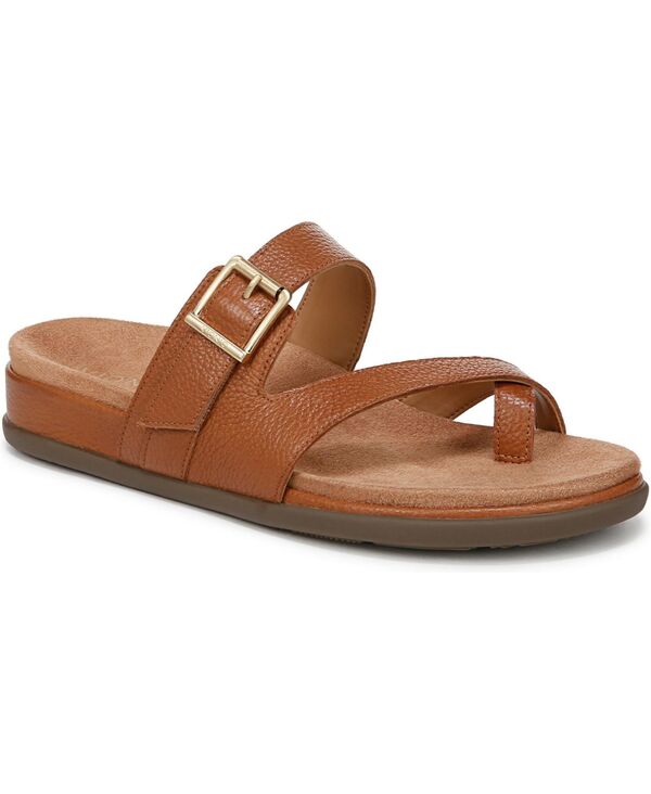 バイオニック レディース シューズ パンプス サンダル Vionic Womens Carmela Thong Sandals Tan brown leather ブラウン｜ReVida 店