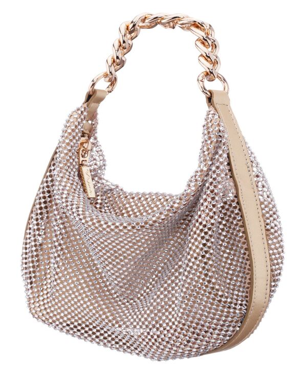 ニナ レディース バッグ メッシュ Nina Crystal Mesh Zipper Hobo Bagold ゴールド|ReVida 店