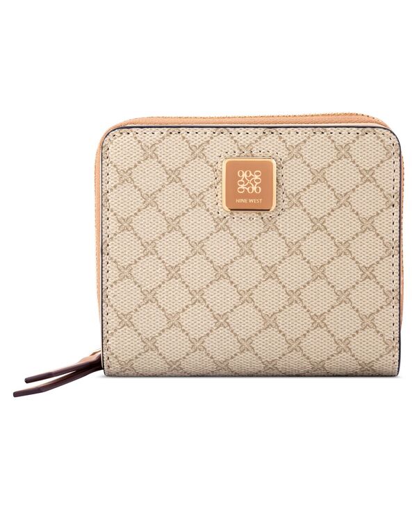 ナインウェスト レディース アクセサリー 財布 Nine West Dorsey Small Zip Around Wallet New Khaki Logo Dark Camel カーキ｜ReVida 店 8,954円