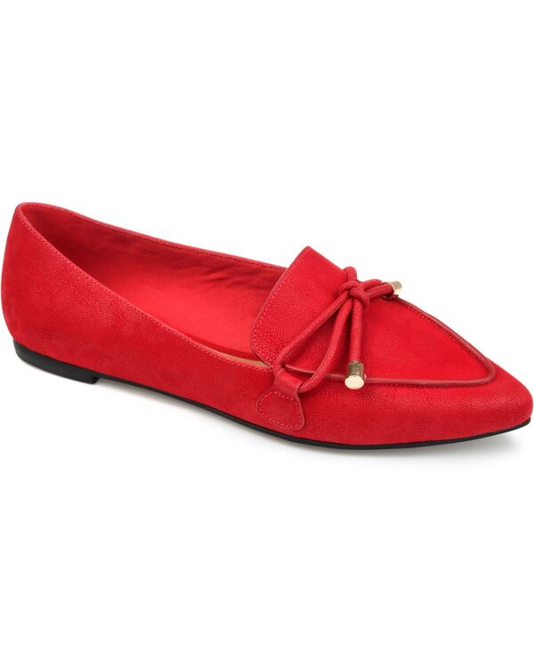 ジュルネ コレクション レディース シューズ パンプス Journee Collection Women Muriel Bow Detail Pointed Toe Flats Red レッド