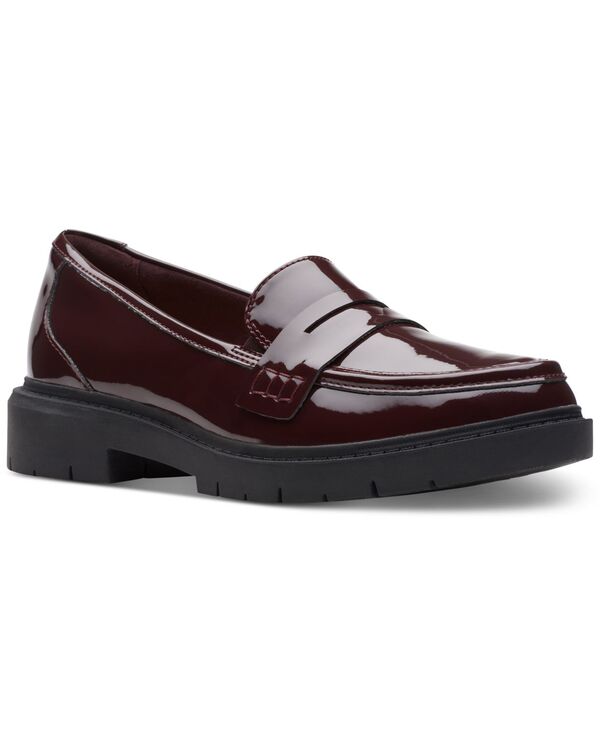 クラークス レディース シューズ スリッポン・ローファー Clarks Women's Westlynn Ayla Round-Toe Penny Loafers Burgundy Patent バーガンディ