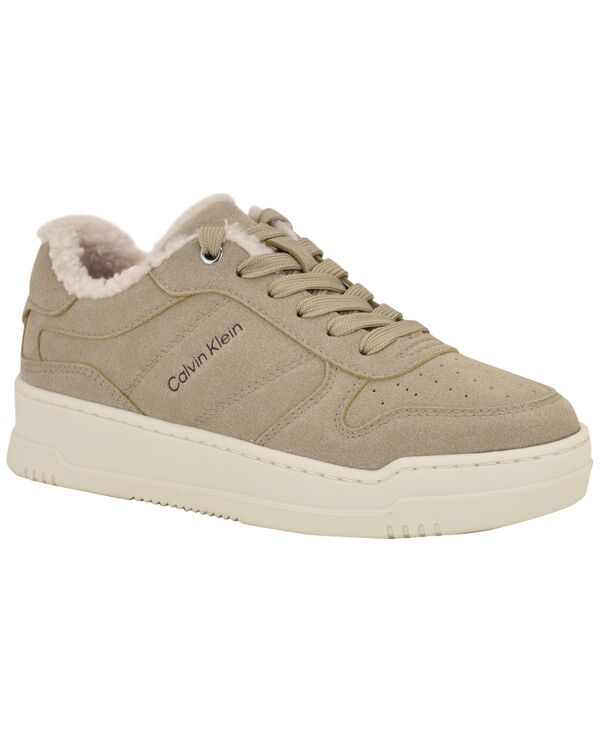 カルバンクライン レディース シューズ スニーカー スエード レース Calvin Klein Women's Pozay Cozy Suede Lace-Up Sneakers Taupe Suede トープ｜ReVida 店 13,634円