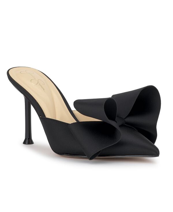 ジェシカシンプソン レディース シューズ パンプス Jessica Simpson Women's Valrin Bow Stiletto Mules Black Satin ブラック