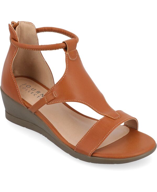 ジュルネ コレクション レディース シューズ サンダル Journee Collection Women's Trayle Wedge Sandals Tan タン