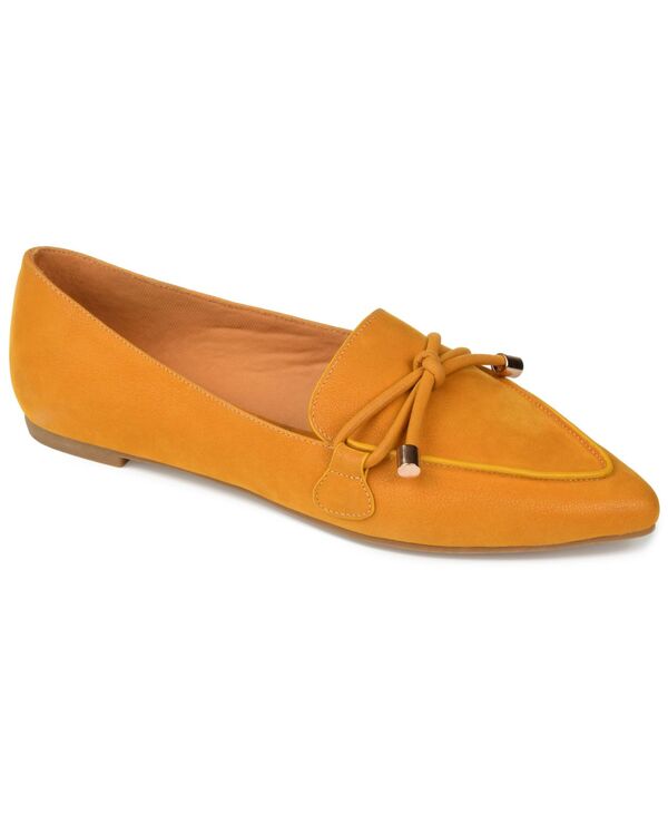 ジュルネ コレクション レディース シューズ パンプス Journee Collection Women Muriel Bow Detail Pointed Toe Flats Mustard マスタード