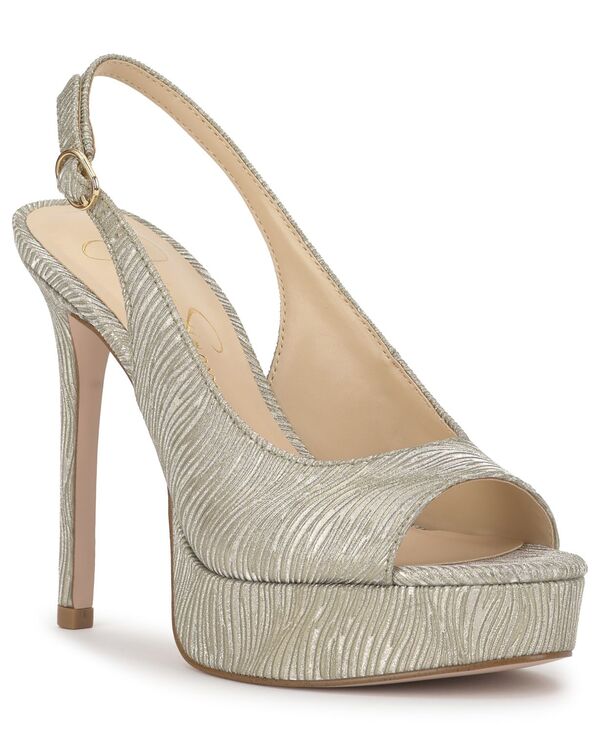ジェシカシンプソン レディース シューズ パンプス プラットフォーム Jessica Simpson Women'sibilla Slingback Platform Stiletto Pumps Light Gold Cascade Metallic ゴールド