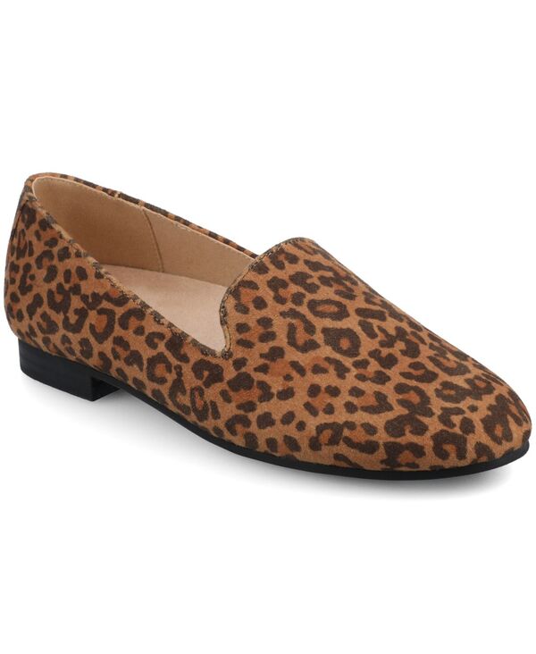 ジュルネ コレクション レディース シューズ スリッポン・ローファー Journee Collection Women's Ishani Slip On Ballet Flats Leopard Camel キャメル