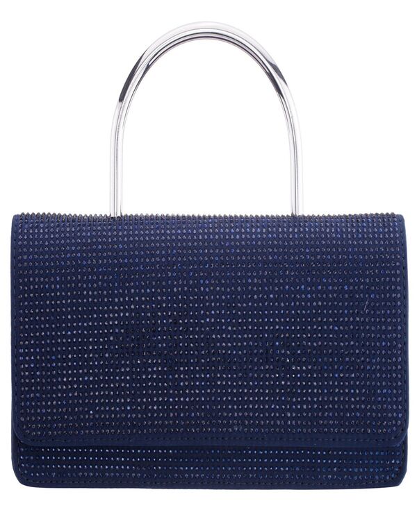 ニナ レディース バッグ Nina Elongated Crystal Magnetic Snap Satchel Bag Navy ネイビー|ReVida 店