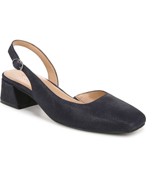 ナチュライザー レディース シューズ パンプス ヒール Naturalizer Women's Jayla Mid-Heel Square Toe Slingback Pumps Navy Print Leather ネイビー