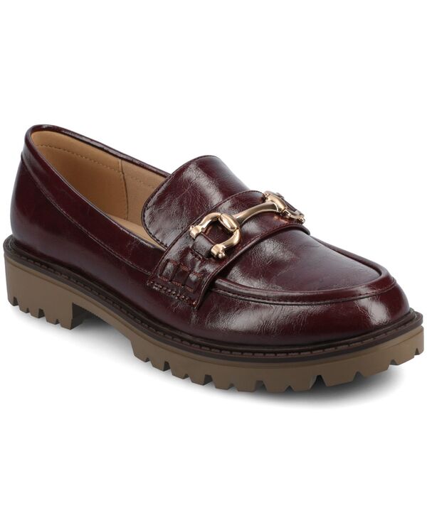 ジュルネ コレクション レディース シューズ スリッポン・ローファー Journee Collection Women's Jessamey Lug Sole Loafers Oxblood オックスブラッド画像