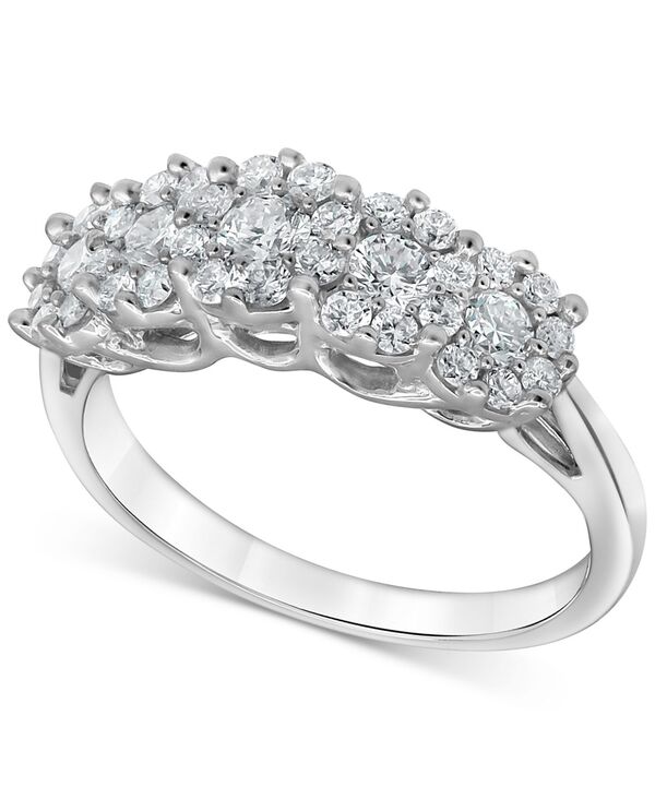 フォーエバー グロウン ダイヤモンズ レディース アクセサリー リング Forever Grown Diamonds Lab-Creatediamond Horizontal Cluster Statement Ring (1 ct.w.) in Sterling Silver シルバー|ReVida 店