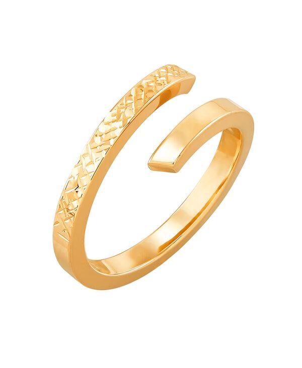 イタリアン ゴールド レディース アクセサリー リング Italian Gold Polishediamond Cut Bypass Ring in 10K Yellow Gold イエロー