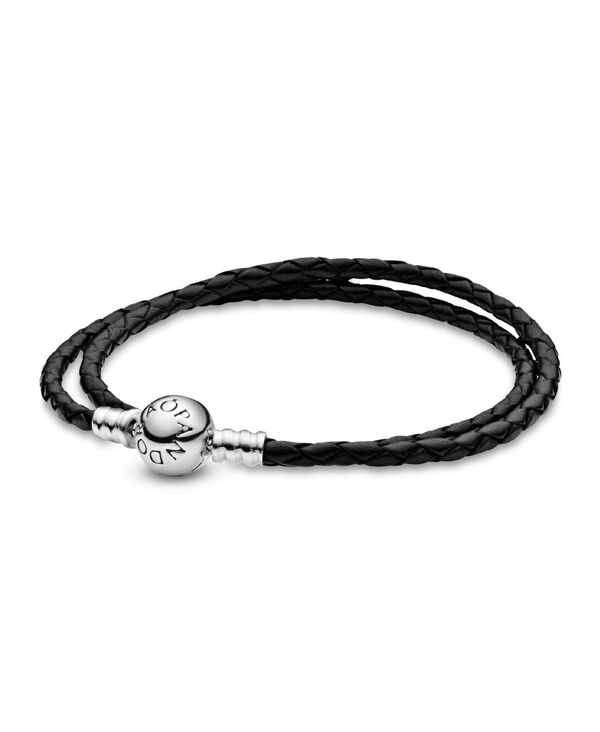 パンドラ レディース アクセサリー ブレスレット・バングル・アンクレット レザー Pandora Momentsterling Silver Doubleather Bracelet Leather シルバー