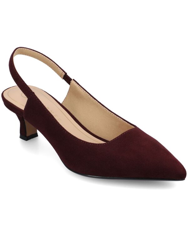 ジュルネ コレクション レディース シューズ パンプス Journee Collection Women's Paulina Pointed Toe Slingback Pumps Oxblood オックスブラッド画像