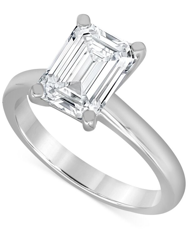 バッジェリーミシュカ レディース アクセサリー リング Badgley Mischka Certified Lab Grown Diamond Emerald-Cut Solitairengagement Ring (4 ct.w.) in 14k White Gold ホワイト