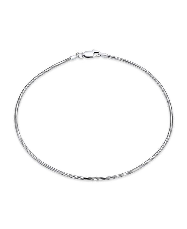 ブリング レディース アクセサリー ブレスレット・バングル・アンクレット アンクル Bling Jewelry Simple Plain Snake Chain Anklet Strong Ankle Bracelet .925 Sterling Silver シルバー