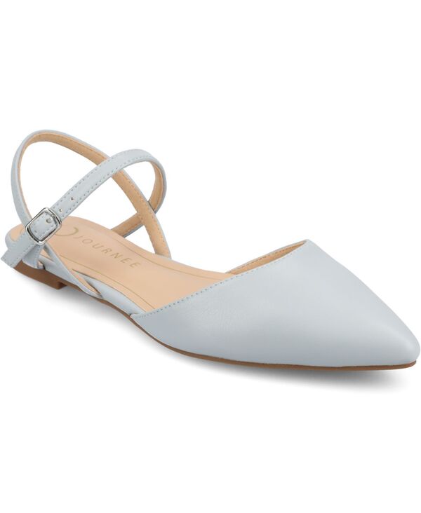 ジュルネ コレクション レディース シューズ パンプス Journee Collection Women's Martine Strappy Pointed Toe Flats Blue ブルー