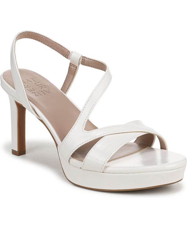 ナチュライザー レディース シューズ サンダル プラットフォーム Naturalizer Women's Abby Open Square Toe Platform Dressandals Warm White Faux Leather ホワイト