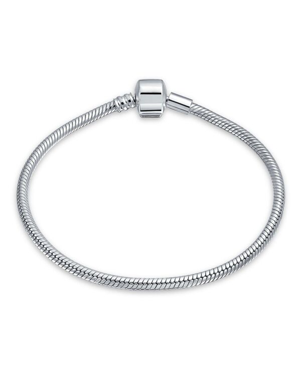 ブリング レディース アクセサリー ブレスレット・バングル・アンクレット Bling Jewelry Initial Amulet Snake Bracelet with Infinity Symbol and European Charm Clasp Silver tone シルバー
